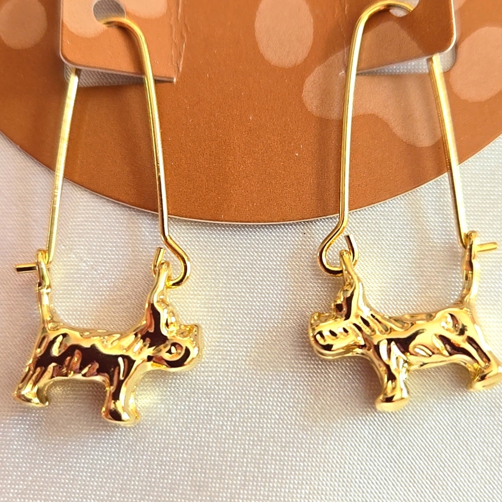 🐾 New Hildie & Jo Pet Parents Schnauzer or Yorkie? 3D Gold Pierced Earrings 🐾